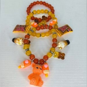 Vibrant Twix Candy Charm Bracelet Set for Teen/Kids